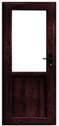 WindowMAG Usa din PVC cu geam termopan 2/3 tip 2, 6 camere, prag aluminiu, stanga , mahon , 68 x 190 cm