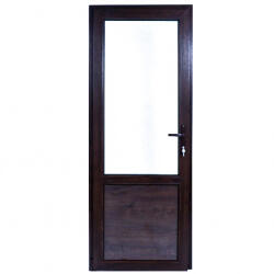 WindowMAG Usa din PVC cu geam termopan 2/3, 6 camere, Wenge, 77×202, Prag Aluminiu, Stanga