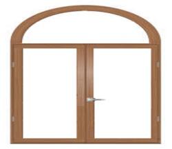 WindowMAG Fereastra PVC termopan cu arcada, 6 camere, stejar auriu, 120 x 180 cm, simpla deschidere + dubla deschidere