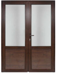 WindowMAG Usa din PVC cu geam termopan 2/3, 6 camere, Nuc, 160×210, Prag Aluminiu, Dreapta