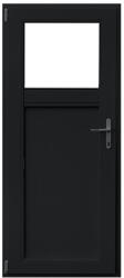 WindowMAG Usa din PVC cu geam termopan 1/3 tip 1, 6 camere, prag aluminiu, stanga , black brown , 98 x 190 cm