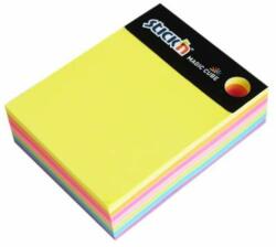 STICK N Öntapadó jegyzettömb, 101x76 mm, 280 lap, STICK N Magic Cube, neon színek (SN21255) (21255)