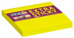 STICK N Öntapadó jegyzettömb, 76x76 mm, 90 lap, STICK N Extra Sticky, neon sárga (SN21670) (21670)
