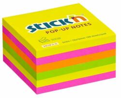 STICK N Öntapadó jegyzettömb csomag, Z, 76x76 mm, 6x100 lap, STICK N, neon színek (SN21848) (21848)