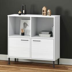 vidaXL Bibliotecă cu picioare metalice OSLO, alb, 90x35x90, 5 cm, lemn (351017) Biblioteca