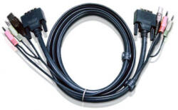 ATEN CABLU KVM ATEN cablu 3 in 1 conector tip USB T 3.5 mm Jack T x 2 DVI-D T (2l-7d05u)
