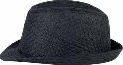 K-UP Uniszex sapka K-UP KP612 Retro panama - Style Straw Hat -57, Black