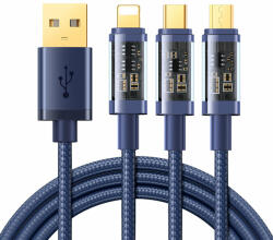  Универсален USB кабел Joyroom 3in1 с Lightning, microUSB и USB-C конектори (S-1T3015A5)