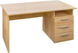 I-1380 íróasztal (világos bükk) bútorlapos fiókos, nyitott