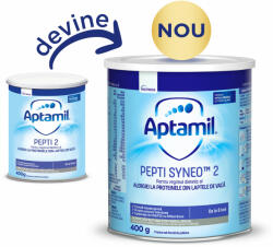 Nutricia Lapte praf Nutricia pentru alergii si intolerante usoare, Aptamil Pepti 2 DHA, 400g, 6luni+ (649973)