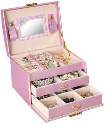 BeautyLushh Cute ékszer- és óratartó doboz tükörrel, pink (00006400)