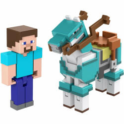 Mattel Minecraft - Steve és páncélozott ló figurák (HDV39)