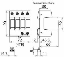 DEHN Túlfeszültség-korlátozó DEHNguard C 4P T2 TN-S 230V/AC 40kA 4M DG M TNS 275 FM DEHN - 952405 (952405)