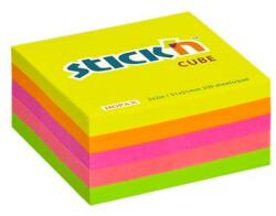 STICK N Öntapadó jegyzettömb, 51x51 mm, 250 lap, STICK N, neon színek (SN21203) - officesprint