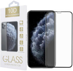 Apple 11 Pro / X / XS üvegfólia, tempered glass, előlapi, 10D, edzett, hajlított, fekete kerettel
