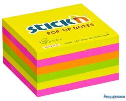STICK N Öntapadó jegyzettömb csomag, "Z", 76x76 mm, 6x100 lap, STICK N, neon színek (SN21848) - kecskemetirodaszer