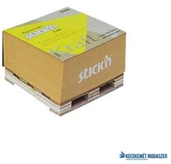 STICK N Öntapadó jegyzettömb, 76x76 mm, 400 lap, mini raklap, STICK N "Kraft Cube", barna (SN21816) - kecskemetirodaszer