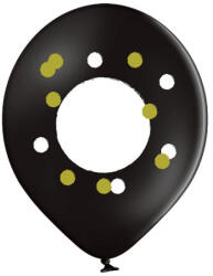 Balloons4party Set 6 baloane latex personalizabile negru cu alb 30 cm