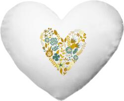 Szív alakú párna: fehér - s potlačou „Őszi virágok