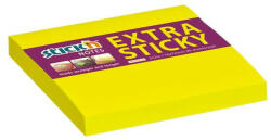 STICK N Öntapadó jegyzettömb, 76x76 mm, 90 lap, STICK N "Extra Sticky", neon sárga (21670)