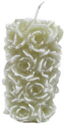 GYD Gyertya rózsa henger Len színű 6, 5 cm X 11 cm