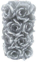 GYD Gyertya rózsa henger szürke színű 6, 5 cm X 11 cm