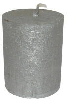 GYD Gyertya rusztikus adventi ezüst színű 4 cm X 5 cm, 4db/csomag