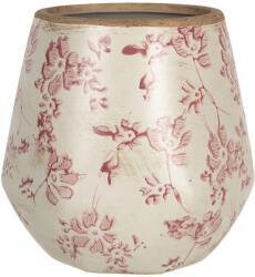 Clayre & Eef Set 2 ghivece flori ceramica bej roz 13x14 cm (6CE1181M)