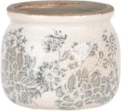 Clayre & Eef Set 2 ghivece flori ceramica bej gri 12x9 cm (6CE1253S)