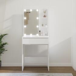 vidaXL Masă de toaletă cu LED, alb extralucios, 60x40x140 cm (808834)