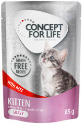 Concept for Life Concept for Life Pachet economic Fără cereale 24 x 85 g - Kitten Vită în sos