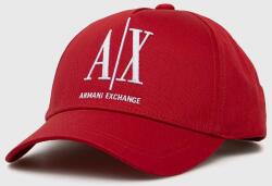 Armani Exchange pamut baseball sapka piros, nyomott mintás - piros Univerzális méret