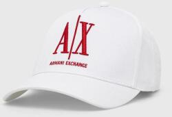 Armani Exchange pamut baseball sapka fehér, nyomott mintás - fehér Univerzális méret - answear - 22 990 Ft