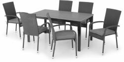 Maison Mex Set 6 scaune si masa dreptunghiulara mica PRESLEY/ENCORE negru (TPW5100700)