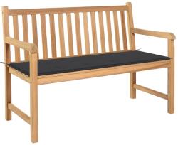 vidaXL Bancă de grădină cu pernă antracit, 120 cm, lemn masiv tec (3062676)