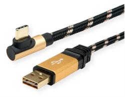 Roline Adapter USB-C (90°) - USB 2.0, 0, 8m, arany-fekete (11.02. 9060-10) (11.02.9060-10)