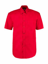 Kustom Kit Férfi rövid ujjú Ing Kustom Kit Classic Fit Premium Oxford Shirt SSL XL, Piros