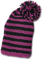Sterntaler Pălărie tricotată pentru copii cu pompon Sterntaler - 53 cm, 2-4 ani, neagră-mov (70365-783)