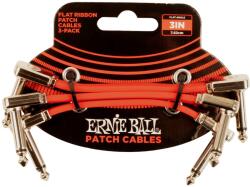 Ernie Ball 3" Flat Ribbon Patch Cable Red 3-Pack
