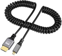 Thunder Germany C4KSMC-024 4K Type D Micro HDMI spirál kábel [HDMI papa - Micro HDMI papa] (2, 4 m)