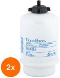 Donaldson Set 2 x Filtru Combustibil P551434, Lungime 154.3 mm, Diametru Exterior 80 mm, Finetea 15 , Donaldson (RAJ-2XP551434)
