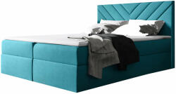 Wilsondo Türkiz kárpitozott TOP 6 boxspring ágy fedőmatraccal és ágyneműtartóval Méret: 180x200