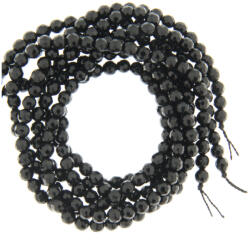  Onix Negru Rotund Fatetat Margele Pietre Semipretioase pentru Bijuterii 4, 5 x 4, 5 mm