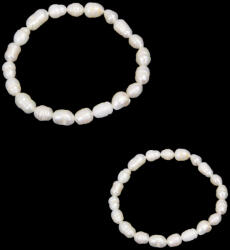  Bratara Perle de Cultura Bob de Orez Diametru 56 mm - 8-10 x 6-7 mm