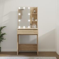 vidaXL Masă de toaletă cu LED, stejar sonoma, 60x40x140 cm (808831)