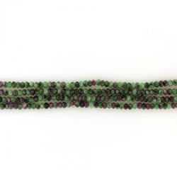  Rubin in Zoisit - Anyolit Disc Fatetat 4 x 3 mm
