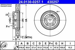 ATE Disc frana ATE 24.0130-0257.1 (24.0130-0257.1)