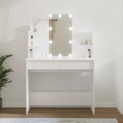 vidaXL Masă de toaletă cu LED, alb, 96x40x142 cm (808819)