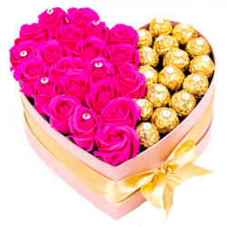 Colorissima Aranjament Floral Pink Ferrero Rocher Love, 30cm