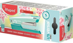 Maped Tűzőgép, 24/6, 26/6, 25 lap, MAPED "Universal Metal Half-Strip Pastel", pasztell türkiz (354301) - iroszer24